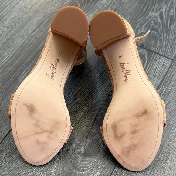 Sam Edelman Yaro Cork Ankle Strap Heels Size 10 - Picture 8 of 8